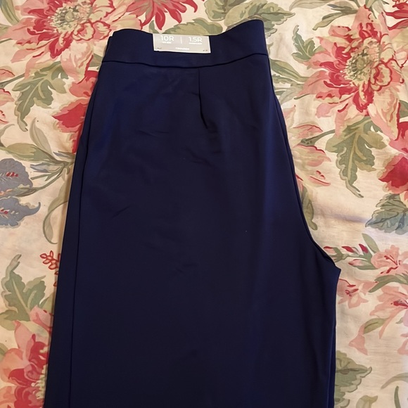 CHICOS Size 1.5 Medium US 10 Seasonless Pointe Wideleg Navy Blue Stretch $89 NEW - Picture 5 of 16